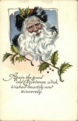 Again the good old Christmas wish, wished heartily and sincerely. Santa Claus Postcard Postcard