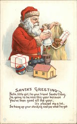 Santa's Greeting Toys Postcard Postcard