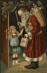 Wishing You a Merry Christmas Santa Claus Postcard Postcard