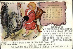 Thanksgiving 1909 Calendar Children Postcard Postcard