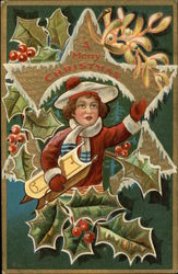 A Merry Christmas Children Postcard Postcard