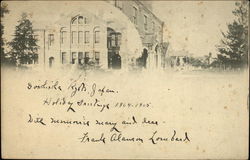 Drawing of buildings on a campus Postcard