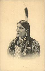 Portrait of a Native American man Native Americana Postcard Postcard