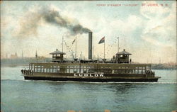 Ferry Steamer Ludlow St. John, N.B. Postcard