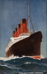 Cunard R.M.S. "Lusitania & Mauretania" Steamers Postcard Postcard