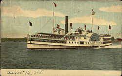 Block Island paddlewheeler Riverboats Postcard Postcard