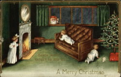 A merry Christmas. Santa won't expect to see us. Postcard