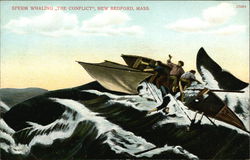 Sperm Whaling "The Conflict" New Bedford, Mass. Fishing Postcard Postcard