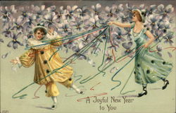 A Joyful New Year to You Beautiful Ladies Postcard Postcard