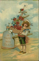 A Happy New Year Children Postcard Postcard