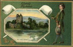 Ross Castle, Killarney. A Patrick's day souvenir. Postcard