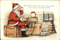 May Santa Bring You Just the Things you Want This Christmas Santa Claus Postcard Postcard