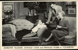 Dorothy McGuire,Donald Cook and Frances Starr in "CLAUDIA" Postcard