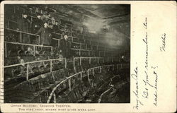 Upper Balcony, Iroquois Theater. The Fire Trap Where Most Lives Were Lost Theatre Postcard Postcard