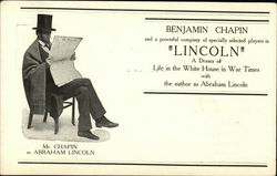 Benjamin Chapin as Abraham Lincoln Actors Postcard Postcard