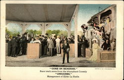 "Come on Remorse." Race Track Scene From the Triumphant Comedy "Checkers." Theatre Postcard Postcard