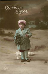 Bonne Anne - Little Girl in Blue Postcard