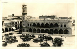 Large Building Next To Central Square Postcard