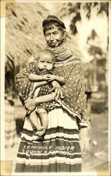 Seminole Indian Squaw and Papoos Postcard