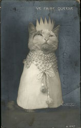 Portrait of Cat in Crown Postcard