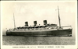 Furness Bermuda Line, Q.T.E.V. "Monarch of Bermuda", 23,200 tons. Boats, Ships Postcard Postcard