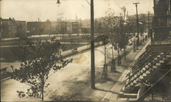 Photograph of an urban park in Montreal in the early 20th century Postcard