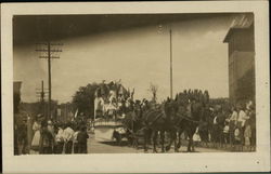 Horse-Drawn Parade Float Events Postcard Postcard