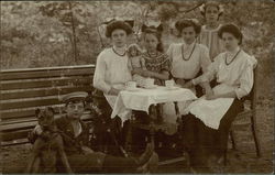 Outdoor photo of sisters and cousins in 1910 Thorn, Germany Postcard Postcard