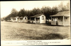 Riverview cabins Camping Postcard Postcard