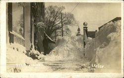 Snow Pile In Front of Telegraph Office Oberlin, OH Postcard Postcard