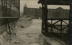 Flooded bridge Hamilton, OH Postcard Postcard