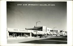 East Side of Broadway Miller, SD Postcard Postcard