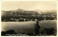 Friess Lake from the East, Holy Hill in Distance Richfield, WI Postcard Postcard