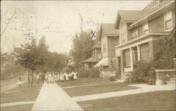 Children Posing on Town Street Postcard Postcard