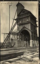 Grain Elevator, Railroad - Under Construction Indiana Trains, Railroad Postcard Postcard