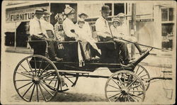 Photograph of a horse-drawn carriage with passengers Postcard Postcard