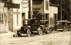 Model T Cars, Garage, Advertising Signs Minnesota Postcard Postcard