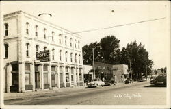 Lake City Hotel and Business District Postcard