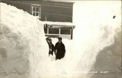 Deep snowdrifts Negaunee, MI Postcard Postcard