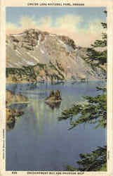 Enchantment Bay And Phantom Ship, Crater Lake National Park Postcard Postcard