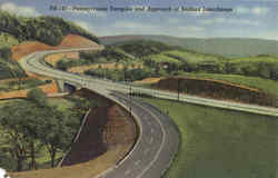 Pennsylvania Turnpike And Approach Of Bedford Interchange Postcard Postcard