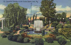 Beautiful Garden Of The Curtze Estate Erie, PA Postcard Postcard