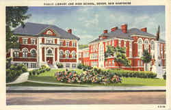 Public Library And High School Dover, NH Postcard Postcard