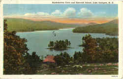 Burkehaven Cove And Emerald Island, Lake Sunapee New Hampshire Postcard Postcard