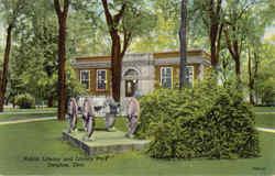 Public Library And Library Park Delphos, OH Postcard Postcard