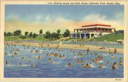 Bathing Beach And Bath House, Lakeview Park Lorain, OH Postcard Postcard