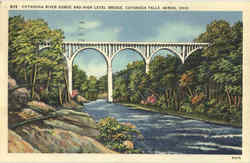 Cuyahoga River Gorge And High Level Bridge, Cuyahoga Falls Akron, OH Postcard Postcard