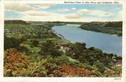 Bird's Eye View Of Ohio River And Gallipolis Postcard Postcard