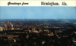 Aerial View of City Birmingham, AL Postcard Postcard