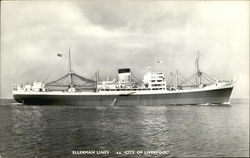 S.S. "City of Liverpool" - Ellerman Lines Boats, Ships Postcard Postcard